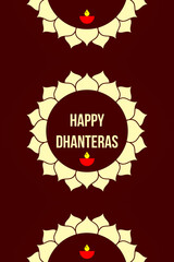 Happy Dhanteras and Diwali wishes greeting card, abstract background, graphic design illustration wallpaper, festival template 