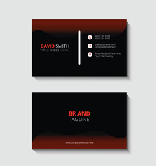 Black and Red Color business card template design