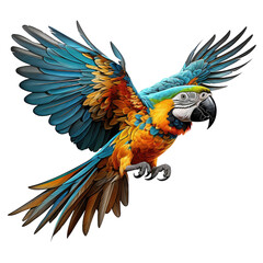 Obraz premium Beautifully macaw bird isolated on a transparent background