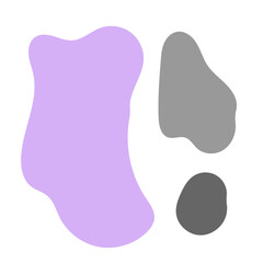 multiple aesthetic blob with leave and dashline shape 