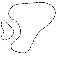 multiple aesthetic blob with leave and dashline shape 