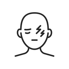 Cluster Headache Icon. Vector Editable Isolated Sign Highlighting the Intense Pain of Cluster Headaches for Health Awareness and Medical Use.