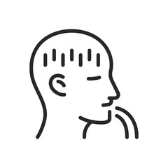 Headache Vomiting Side View Icon. Vector Editable Isolated Illustration of Neurological Symptom Side Effects Including Nausea.
