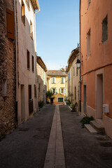 Fototapeta na wymiar A street of Néoules in the Var department in the Provence Alpes Côte d'Azur region of France.