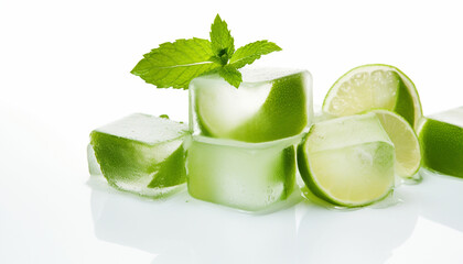lime and mint ice cubes