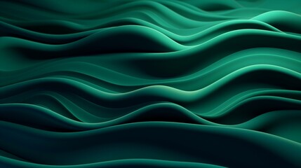 Mystical Emerald Elegance on 3D Wavy Textured Background with Geometric Surface. Different Color.