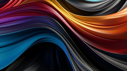 Abstract futuristic Full-color rainbow background with wave design Realistic 3D wallpaper with luxury flowing lines. Elegant backdrops for poster, websites, brochures, banners, apps, etc.