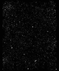 Dust texture isolated on a black background. Vector illustration of a littered background. The backdrop of wear and tear