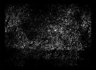 Dust texture isolated on a black background. Vector illustration of a littered background. The backdrop of wear and tear