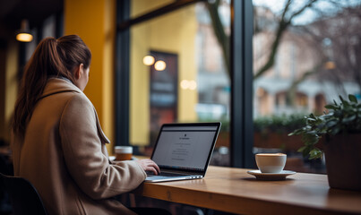 woman working on laptop