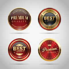 Luxury golden badges and labels. Retro vintage circle badge design