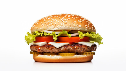 burger isolated on white background. fast food menu