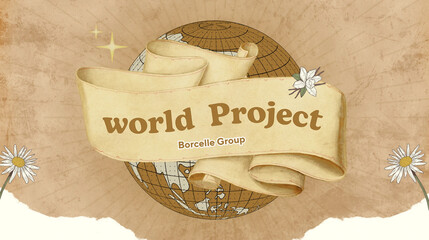 group work card with  earth photo