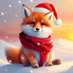 Obraz premium Fox in the snow. 