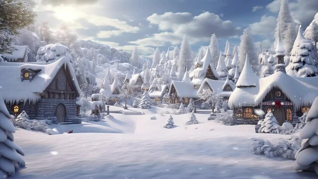 winter landscape with house