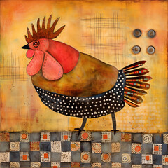 An abstract chicken collage - 675707010