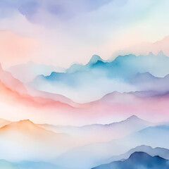 A tranquil blend of soft, pastel hues that evoke the serenity of a watercolor-painted sky during sunrise.