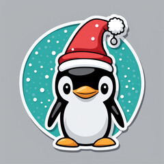 Fototapeta premium Weihnachten mit Tieren, Sticker, generated image