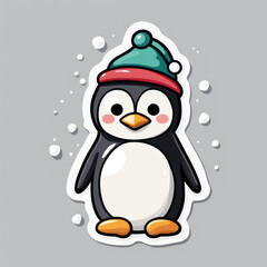 Fototapeta premium Weihnachten mit Tieren, Sticker, generated image