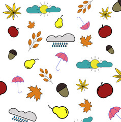 Autumn gifts. Colorful autumn pattern