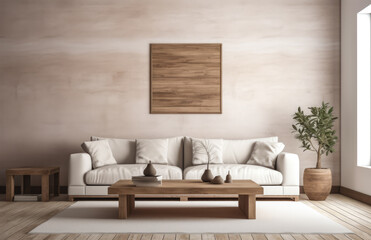Fototapeta na wymiar Luxurious living room area composition in minimalistic style
