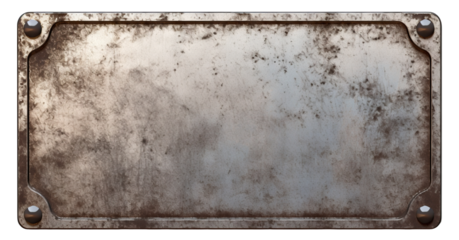 Metal plate with a rusted surface, cut out