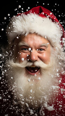 Joyful Santa Claus in Snowfall

 - obrazy, fototapety, plakaty