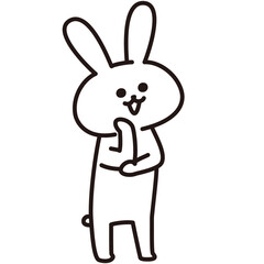 色加工ok　うさぎ素材No.193 ふむふむ