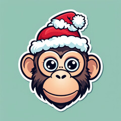 Weihnachten mit Tieren, Sticker, generated image