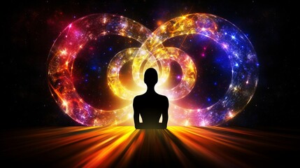Unlocking Your Infinite Potential: Human Form Radiating Cosmic Light and Universal Wisdom, Awakening the Superpower Within: Radiating Cosmic Consciousness for Self-Discovery