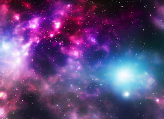 Fototapeta premium Nebula and galaxies in space. Abstract cosmos background
