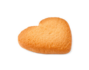 Tasty heart shaped Danish butter cookie isolated on white