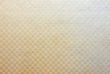 Background image of gold and silver checkered pattern on white Japanese paper 