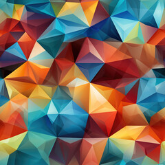 Obraz premium Rainbow kaleidoscopic triangle prisms pyramid cartoon repeat pattern