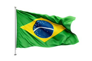 flag of brazil isolated on transparent background, Generative Ai