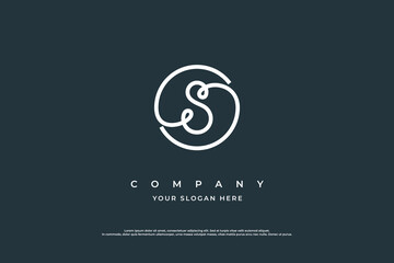Fototapeta premium Initial Letter S Luxury and Minimal Logo Design Vector