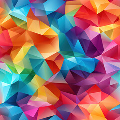 Obraz premium Rainbow kaleidoscopic triangle prisms pyramid cartoon repeat pattern