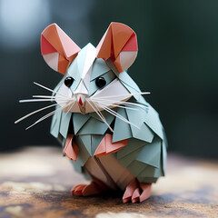 Photo d'animaux r&eacute;lis&eacute;es en origami et pliage papier avec des couleurs