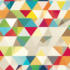 Fototapeta premium Rainbow kaleidoscopic triangle prisms pyramid cartoon repeat pattern