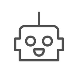 Ai chat bot related icon outline and linear vector.