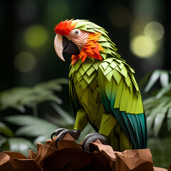 Fototapeta premium Photo d'animaux rélisées en origami et pliage papier avec des couleurs