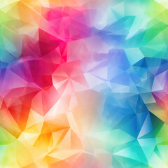 Obraz premium Rainbow kaleidoscopic triangle prisms pyramid cartoon repeat pattern