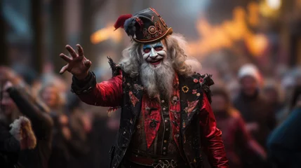 Selbstklebende Fototapete Karneval Scary people dressed up at carnival