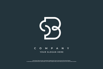 Initial Letter SB Logo or BS Logo Design Vector