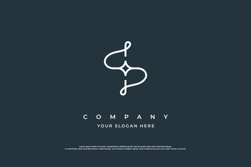 Initial Letter S Luxury and Minimal Logo Design Vector