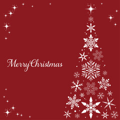 雪の結晶で作られたキラキラ輝くクリスマスツリーの背景素材