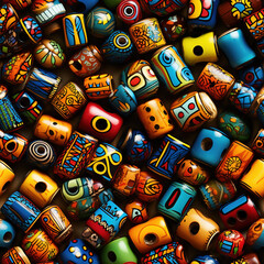 Fototapeta na wymiar Multi color beads variation repeat pattern