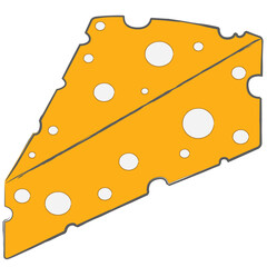 Triangular cheese illustration for graphics