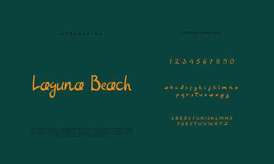 Handwritten Script font. Hand drawn brush style modern calligraphy cursive typeface. Hand Lettering and Custom Typography alphabet for Designs: Logo, Greeting Cards, Poster. Vector Brush type set.
