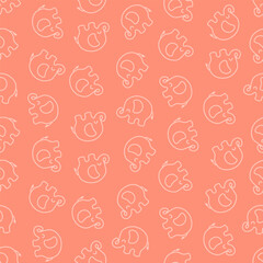 Pink seamless pattern with elephants